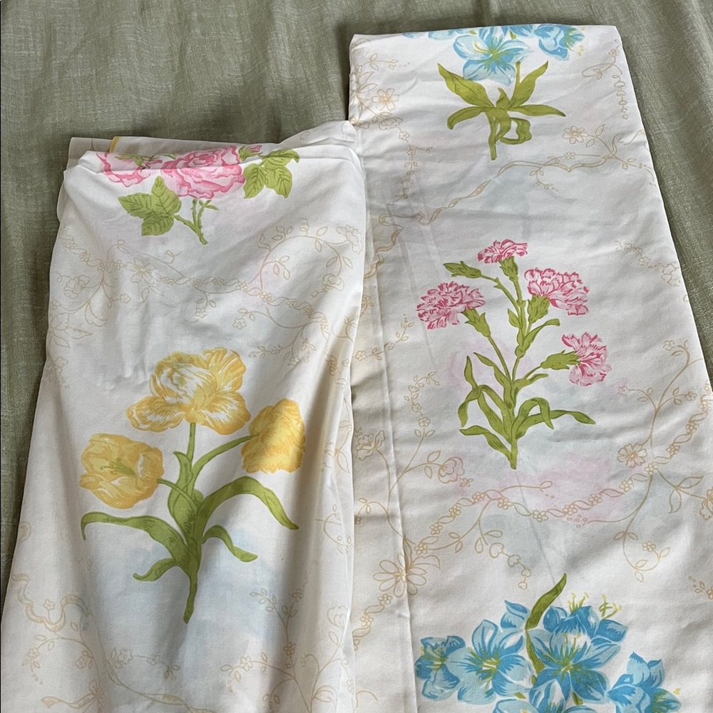 Vintage Floral Contry Cottage Wamsutta Supercale Plus sheet set twin - Picture 3 of 16